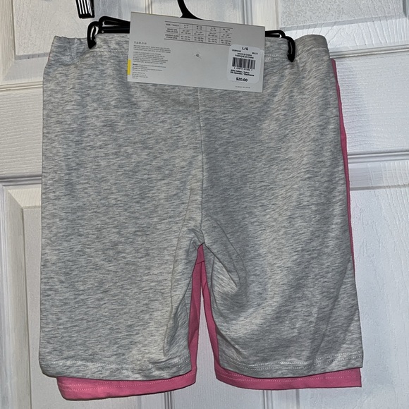 Bench Girl’s Long Shorts 2-Pack Size Large Pink & Grey w/ Rainbow NWT+hanger $23 - Picture 4 of 8